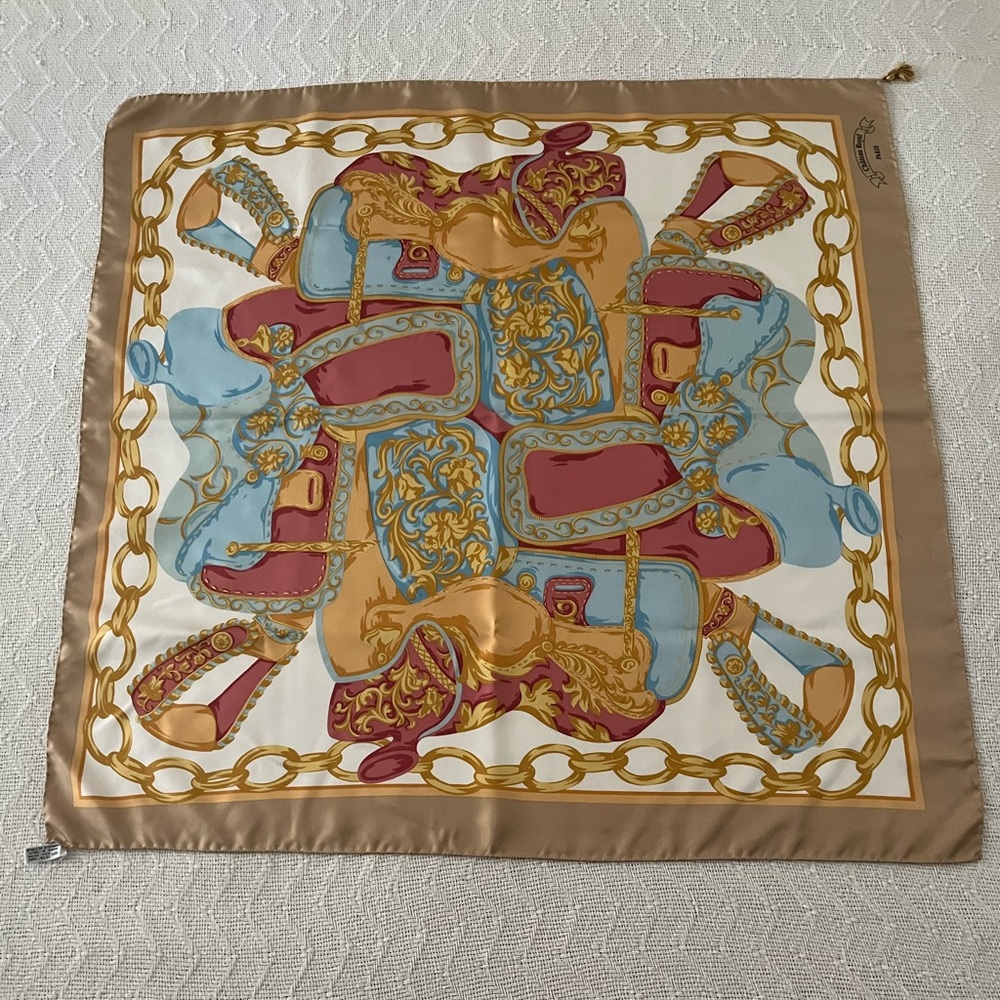 Chateau Royal Horse Tack Silk Scarf 34 by 34”